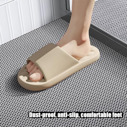 Drainage Non Slip Mats 3'x3.3' Heavy Duty Commercial Floor Mat Mesh Hollow Door Mat Roll for Swimming Pool Bathroom Kitchen Garage Indoor Outdoor Wet Area,Gray/Grey,0.9×1M/3×3.3FT - color: Gray/Grey, size: 35.4" x 39.4"