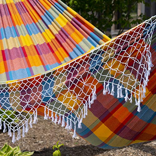 Vivere Authentic Brazilian Cotton Hammock - 450 lb Capacity - color: Carnival