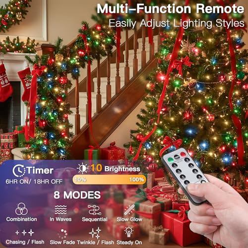 suddus 66ft 200 LED Outdoor String Lights, Multi Color Fairy Lights Battery Operated with Remote, Led Twinkle Lights for Bedroom, Backyard, Wedding, Tree, Mason Jar, Wall, Centerpiece, Christmas - color: Multicolor, size: 200LED