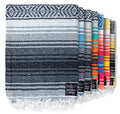 Benevolence LA Authentic Handwoven Mexican Blanket | Yoga Blankets, Outdoor, Picnic, Beach, Camping | Equestrian Saddle | Serape 50x70 inches - Gray, Pack of 1 - color: Gray