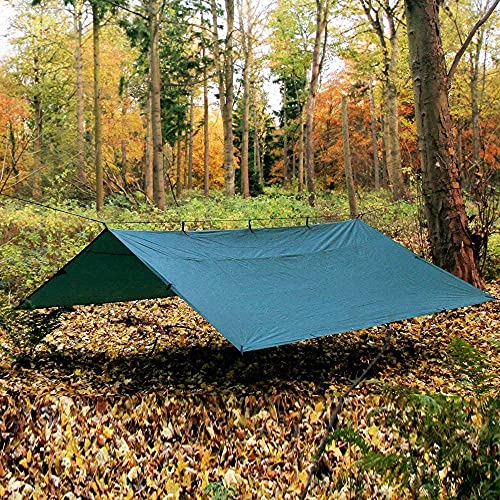 KALINCO Waterproof Camping Tarp Tent Hammock Rain Fly, 10X10FT/10X15FT, Mutifunctional Tent Footprint Lightweight Tarp for Camping, Hiking and Survival Shelter - color: Green-3x3m