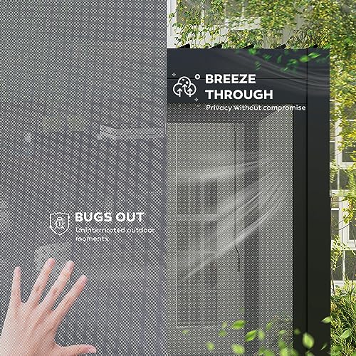 Mirador Accessory - 13Ft Side Adjustable Pull Down Screen for Mirador pergola 111S Series, Enhance Outdoor Living Space with Pull-Down Sun Shade, Wind Block, UV Resistant, Charcoal, not pergola - color: Charcoal, size: 13Ft Side(for 111 series)