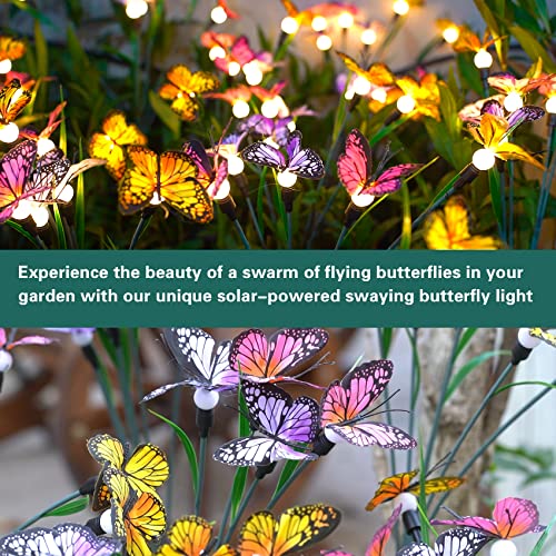 TONULAX Solar Garden Lights - 10 Pack Swaying Butterfly Light, Swaying in The Wind, Solar Outdoor Lights, Yard Patio Pathway Decoration, High Flexibility Iron Wire & Realistic Butterflies(10 Pack) - size: 10 Pack