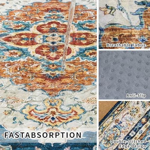 Washable Pee Pads for Dogs, Reusable Puppy Potty Training Pads, Ultra-Absorbent Thick Waterproof Leak-Proof Non-Slip Pads & Mat for Crate, Playpen, Floor, Whelping & Housebreaking , 2 Pack 24"x48" - color: Brick/Blue, size: 24" ×48"(pack of 2)