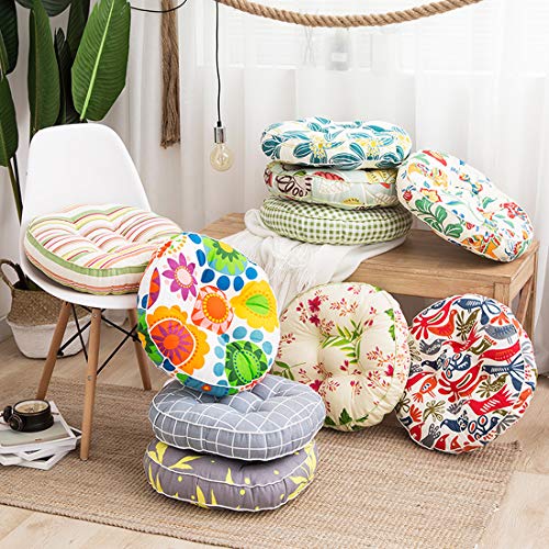 vctops 1PC Indoor Outdoor Bohemian Round Chair Cushion Seat Pad Floor Cushion Pillow (Flower Grass 2, 18"X18") - color: Flower Grass 2, style: 18Inchx18Inch/45x45cm