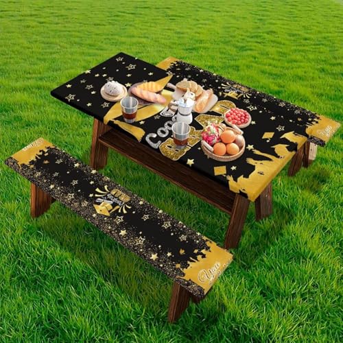 Graduation Decorations Class of 2025 Tablecloth - 3 Pcs Elastic Congrats Grad Table Cloth for Graduation Party Decorations - color: Graduation Patterns, size: Small