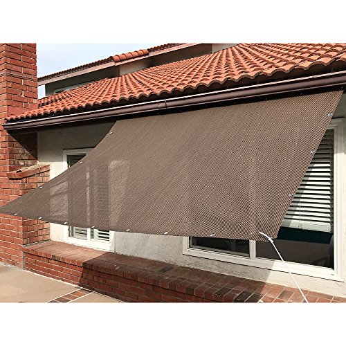 Alion Home Sun Shade Privacy Panel with Grommets and Hems on 4 Sides for Patio, Awning, Window, Pergola or Gazebo - Mocha Brown (8' W x 7' H) - color: Mocha Brown, size: 8' x 7'