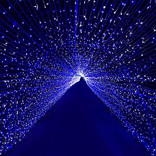 kemooie 500 LED Blue and White Christmas Lights, 164 FT 8 Twinkle Modes Plug in Waterproof Extra Long Fairy Lights for Outdoor Christmas Party Garden Decorations (Blue & White) - color: Blue&White