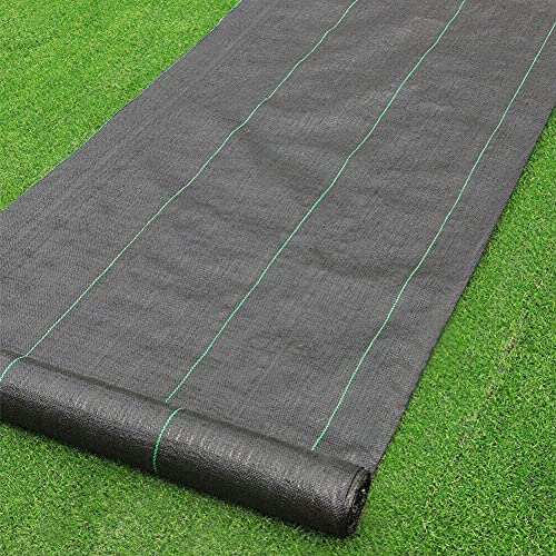 Goasis Lawn Weed Barrier Control Fabric Ground Cover Membrane Garden Landscape Driveway Weed Block Nonwoven Heavy Duty 125gsm, Black (4FT x 100FT) - size: 4FT x 100FT
