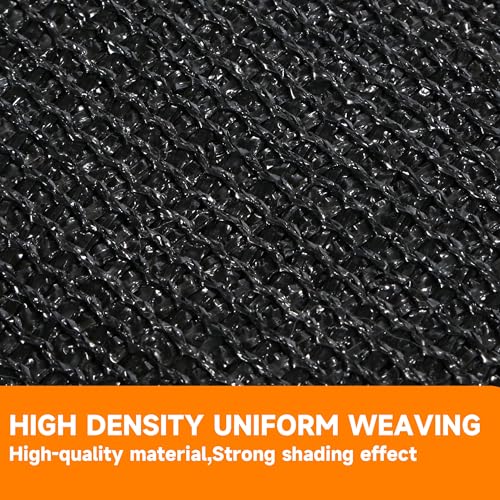 90% Shading Rate 10'x10' Black Shade Cloth,UV Resistant Durable Mesh Tarp with Grommets&Reinforced Edges, Shade Net Using for Plants Cover, Greenhouse, Dog Kennel, Patio, Chicken House - size: 10'x10'