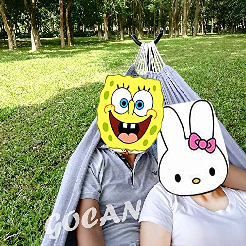 GOCAN Brazilian Double Hammock 2 Person Extra Large 330X150cm Load Capacity 600Pound Canvas Cotton Hammock for Patio Porch Garden Backyard Lounging Outdoor and Indoor XXL(Grey) - color: Grey, size: XX-Large