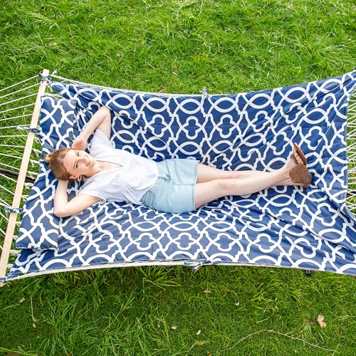 SUNCREAT Hammocks Replacement Hammock for Stand, 475 lbs Capacity, Two Person Backyard Hammock with Pad for Outside, Dark Gray Pattern - color: Dark Gray Pattern