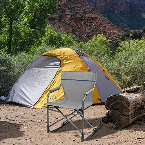 Zenithen Limited Foldable Portable Rocking Director's Chair Perfect for Sporting Events, Outdoor Activities, Camping, Patio Furniture, and Relaxing, Grey - color: Grey