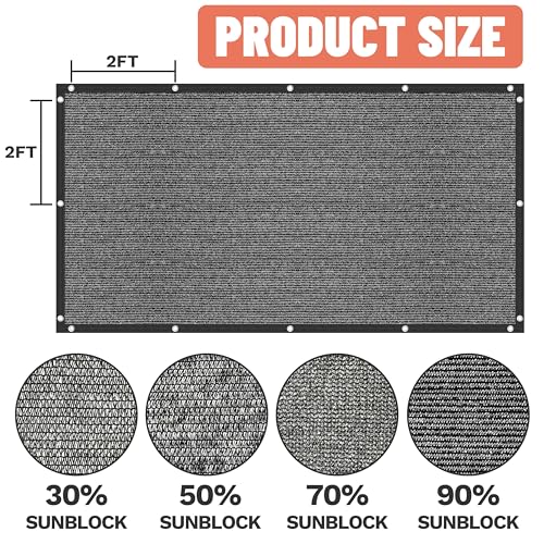 Amgo 4' x 10' Black Shade Cloth with Grommets - 90% Sunblock, Durable Mesh Fabric Tarp for Dog Kennel Cover, Greenhouse, Fence Privacy Screen, Chicken Coop & Pet Playpen (We Make Custom Size) - color: Black, size: 0 4' x 1 0'