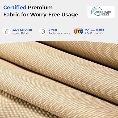 HOMSHADE 10ft Offset Patio Umbrella with Base Included, Cantilever Offset Hanging Patio Outdoor Market Umbrella UPF50+ UV Protection with Easy Tilt and Crank for Pool Deck and Garden(Beige) - color: Beige