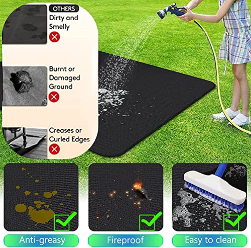 UBeesize 65 x 48 inches Under Grill Mats for Outdoor Grill,Fireproof Fire Pit Mat,Indoor Fireplace Mat Fire Pit Mat,Oil-Proof Waterproof BBQ Protector for Lawn, Smokers, Gas Grills, Deck and Patio