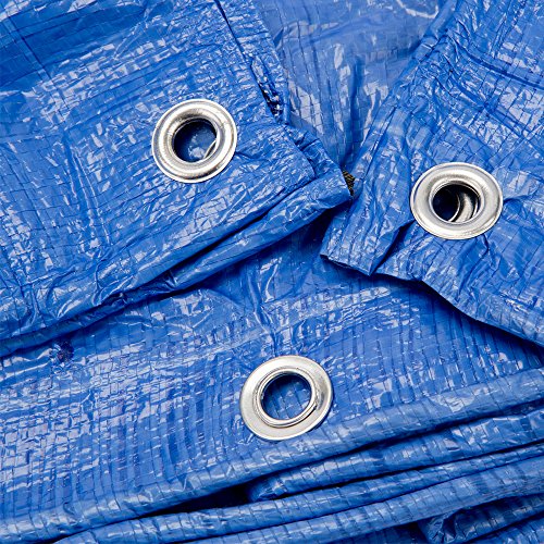 Grizzly Tarps by B-Air 20' x 30' Large Multi-Purpose Waterproof Heavy Duty Poly Tarp with Grommets Every 36", 8x8 Weave, 5 Mil Thick, for Home, Boats, Cars, Camping, Protective Cover, Blue - size: 20X30