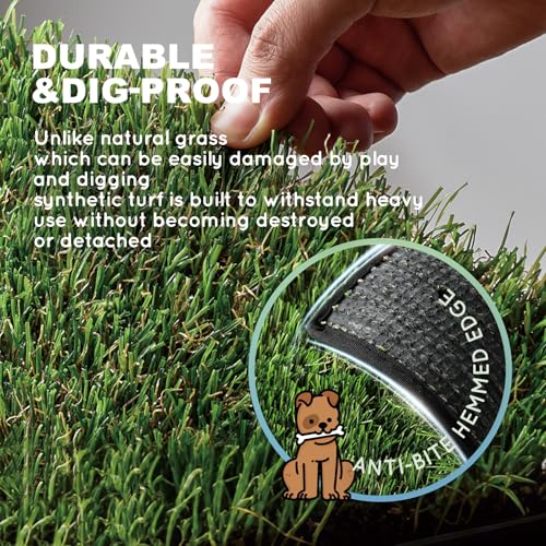 HQ4us Dog Grass Pad with Tray Extra Large 45”×34” Dog Litter Box Toilet with 2×Artificial Grass for Dogs with Hemmed Edge, Pee Pads for Dogs, Realistic, Less Stink, Potty for Balcony - size: XL 45”×34” for Dog＜ 38" Length