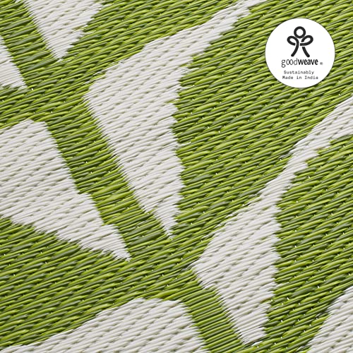 Fab Habitat Outdoor Rug - Waterproof, Fade Resistant, Crease-Free - Premium Recycled Plastic - Tropical Leaf Botanical - Large Patio, Deck, Sunroom, Camping, RV - Hilo - Green - 6 x 9 ft - color: Hilo - Green, size: 6' x 9' (Rectangular)