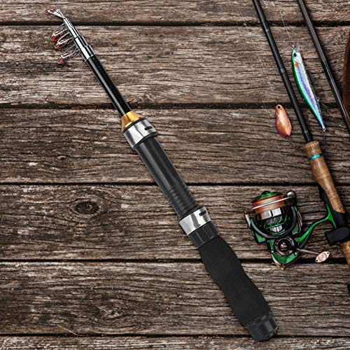 Fishing Rod, Universal Mini Small Sea Pole Portable Short Pole Ice Fishing Rod Mini Pocket Sea Fishing Tools for Ice Fly Fishing Sea Saltwater Kit Gift for Festivals - size: 1m
