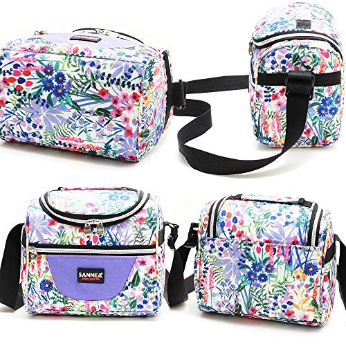 Lunch Bag insulated Lunch Box Cooler Bento Bags for Work with Adjustable Strap - color: 7L Pink 005