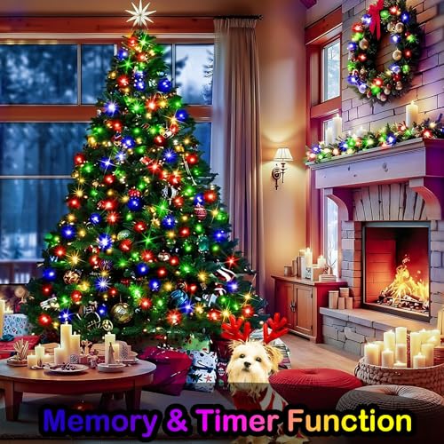 Decute 500LED 164FT Fairy String Lights Christmas Lights Green Copper Wire with Remote, Firefly Starry Light for DIY Christmas Tree Costume Wedding Party Table Centerpiece Decor Multicolor - color: Muticolor, size: 500LED