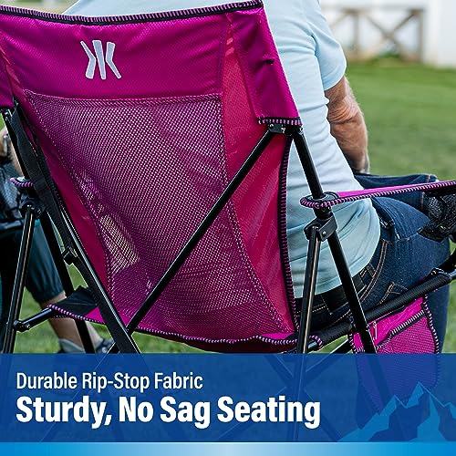 Kijaro Foldable Camping Chair, Vik Black, Polyester, Mesh, Steel, Portable, Durable, Unisex - color: Vik Black