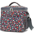GYEUKHAM Insulated Reusable Lunch Bag Adult Large Lunch Box for Women and Men with Adjustable Shoulder Strap,Front Zipper Pocket and Dual Large Mesh Side Pockets,Floral - color: Floral