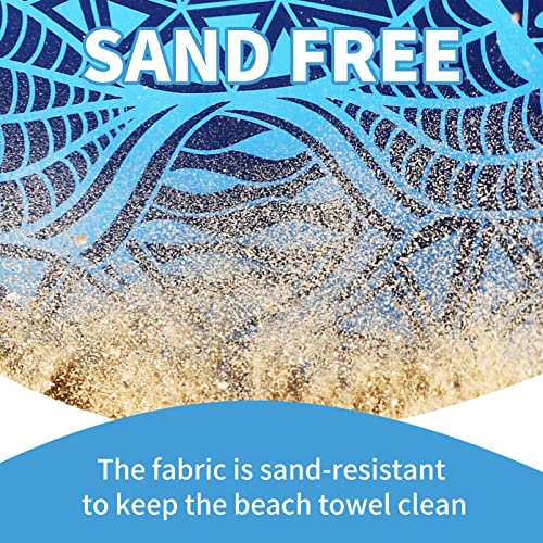 2 Pack Lightweight Thin Beach Towel Oversized 71"x32" Big Extra Large Microfiber Sand Free Towels for Adult Quick Dry Travel Camping Beach Accessories Vacation Essential Gift Blue Sea Turtle Mandala - color: 2 Pack Blue Sea Turtle Mandala