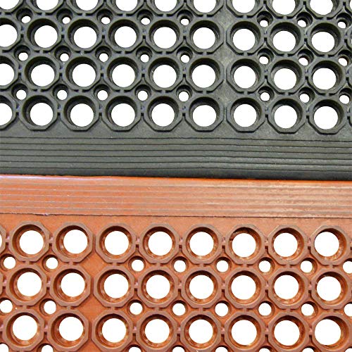 Rubber-Cal 03_122_WBK "1/2-inch Dura Chef" Anti-Slip Rubber Kitchen Mat, 1/2" x 36" x 60", Black