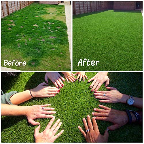 Artificial Grass Turf Faux Grass for Dog Thick Realistic Turf Rug Indoor Outdoor Carpet Garden Lawn Landscape Rubber Backed with Drainage Holes,1.38inch Pile Height,1Feet X 30Feet - size: 1 Feet X 30 Feet