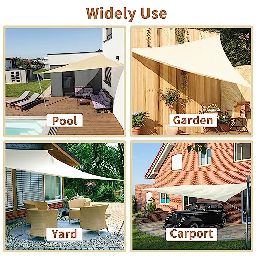 KALINCO Sun Shade Sail, Waterproof Shade Sail, 10'x16.5' Rectangle Sunscreen Awning Canopy, 95% UV Blocking Sun Shade Canopy with Free Rope for Outdoor Garden Patio Party Playground - size: 10'x16.5'