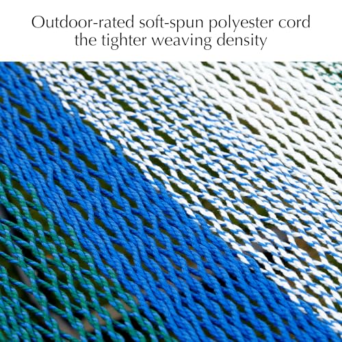 PNAEUT Double Rope Hammocks for Outside, Handwoven Double Caribbean Hammock with Spreader Bar for Outdoor Indoor, Max 600 lbs Capacity (Aqua) - color: Aqua