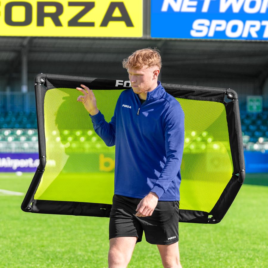 FORZA POD Goal Lite | Lightweight ALU40 Portable Soccer Goal – Assembles in Seconds – Perfect for Training, Matches & Backyard Play – Sizes: 4ft, 5ft & 6ft - color: Fluro Yellow, size: 4 x 2