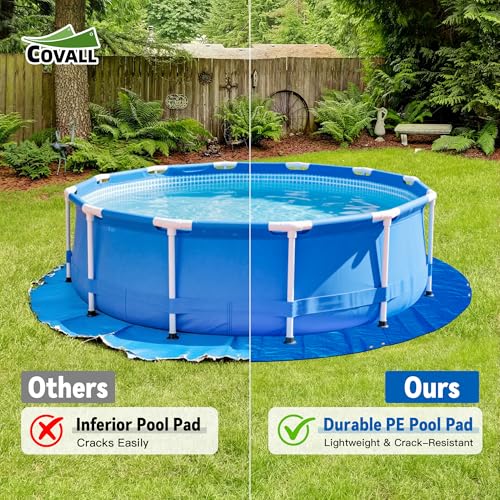 Pool Liner Pads for Above Ground Pools,9FT Round Tarp for Under Pools,Outdoor Swimming Pool Mat,Round Cloth for Pool Bottom(Silver/Blue) - color: Silver/Blue, size: Cover Diameter:9ft