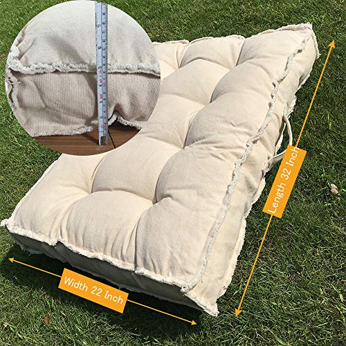 U-A Floor Cushions Sitting Pillow, Thick Meditation Pillow for Sitting on Floor，Solid Square Floor Pillow for Kids Reading Nook,Yoga Living Room Sofa Balcony Outdoor,31x22 Inch