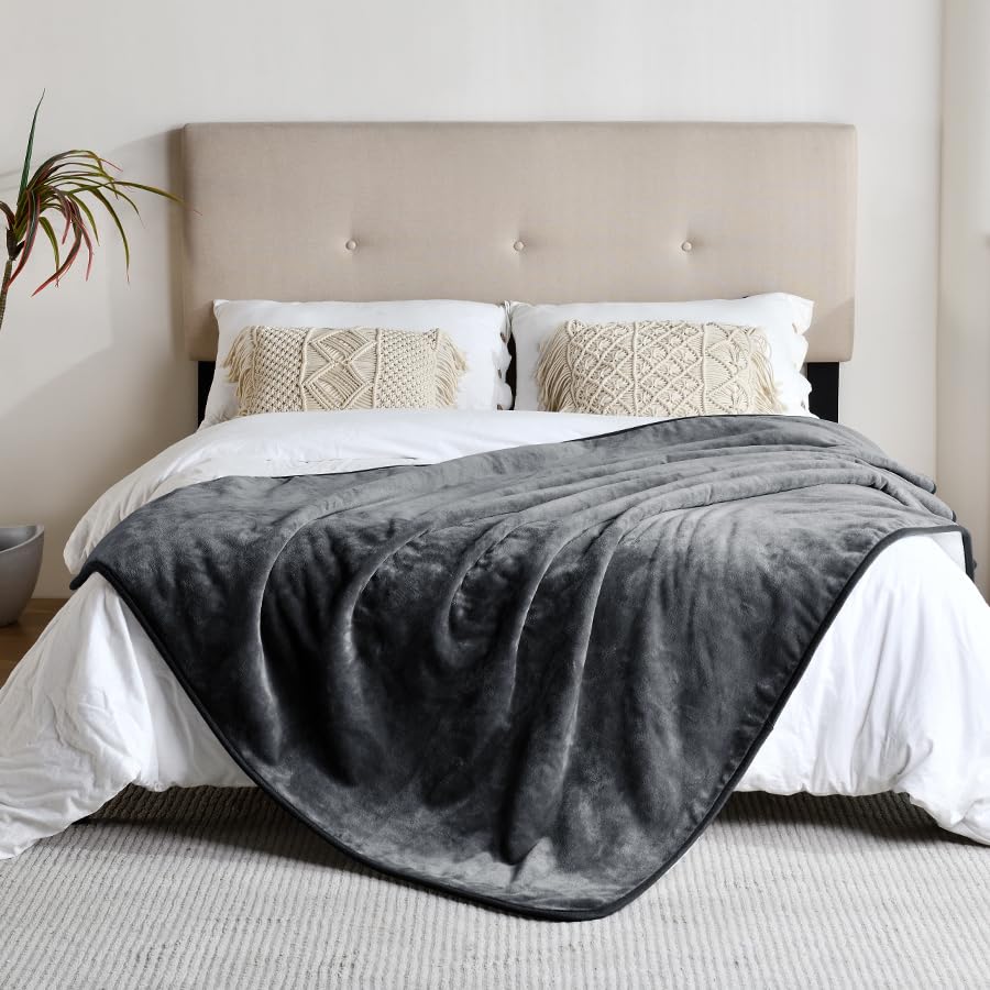 Waterproof Blanket for Bed Couch Sofa, Soft Liquid Pee Proof Pet Blanket for Dog Puppy Cat, Reversible Sherpa Fleece Furniture Protector (Dark Grey, 50x60 inches) - color: Dark Grey, size: 50x60 inches
