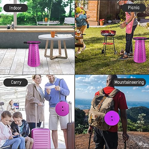 Portable & Lightweight Foldable Camping Chair for Adults, Heavy Duty Folding Stool with Adjustable Shoulder Strap, Perfect for Picnic, Beach, Backyard, and Sporting Events, Max Weight 400lbs - color: Purple