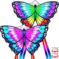 2 Pack Patriotic Eagle & Dragon & Butterfly Kite for Kids and Adults, Easy to Fly Huge Kites for Kids Ages 4-8 8-12 with 328FT String for Beach Park Easter Gift Outdoor Games and Activities - style: 2 Pack Butterfly Kites