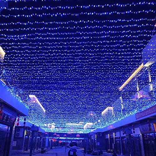 kemooie 500 LED Blue and White Christmas Lights, 164 FT 8 Twinkle Modes Plug in Waterproof Extra Long Fairy Lights for Outdoor Christmas Party Garden Decorations (Blue & White) - color: Blue&White