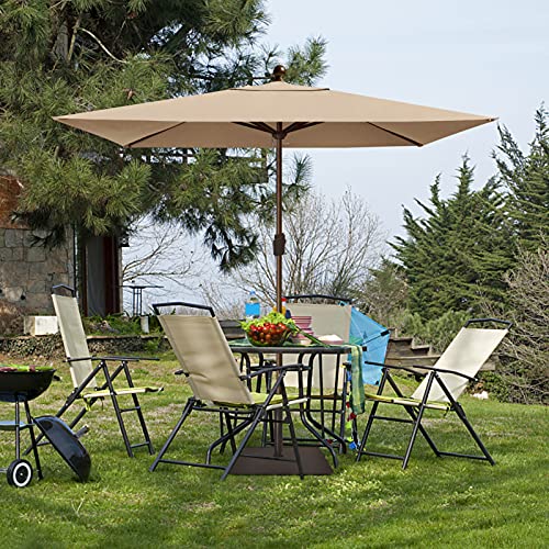 EliteShade USA 10-Year-Non-Fading 6.5x10Ft Rectangular Market Patio Umbrella, UPF 50+ UV Protection Performance Sun Umbrella, Heavy Duty Commercial Grade Outdoor Table Umbrella with Crank, Windproof Vented Top for Garden, Pool, Deck and Outdoor Playsets,