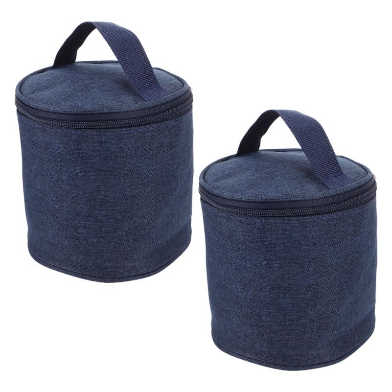 SEWACC Insulated Soup Cup Lunch Bag Large Oxford Fabric Thermal Cooler Tote with Lining, Portable Insulated Food Carrier for Travel and Work, 2pcs
