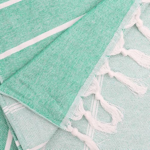 Eliamo Turkish Beach Towel Set of 6 Beach Towels Cotton Quick Dry Sand Free 36 x 71 inch Turkish Towel Oversized Lightweight Beach Towels Teal - color: Teal