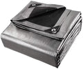 14'x18' Heavy Duty Tarp Waterproof,UV Resistant 12 Mil Thick Material, Rip and Tear Proof, Reinforced Edges .Multi-Purpose Tarpaulin Great for Canopy Tent, Boat, Pool Cover and More (Silver-Black)