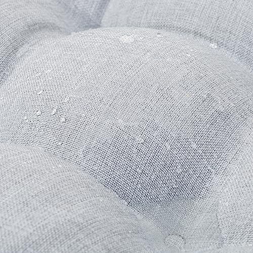 QILLOWAY Outdoor High Back Chair Cushion for Adirondack, All Weather Rocking Chair Cushions Thick Padded Replacement for Patio Furniture,Gray,White - color: Silver/White