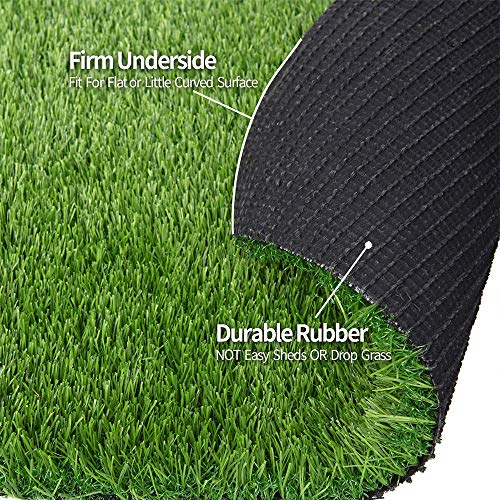 Artificial Grass Turf Faux Grass for Dog Thick Realistic Turf Rug Indoor Outdoor Carpet Garden Lawn Landscape Rubber Backed with Drainage Holes,1.38inch Pile Height,1Feet X 28Feet - size: 1 Feet X 28 Feet