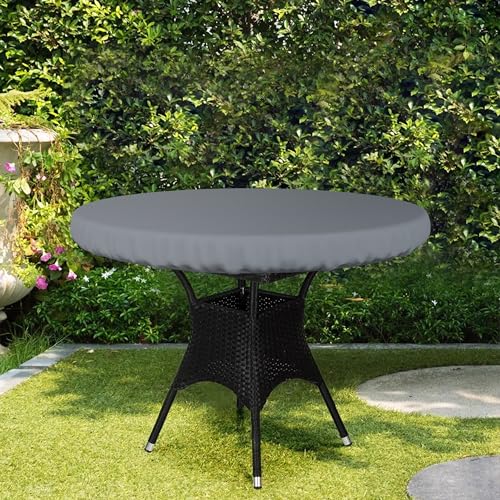 Covers & All Round Table Top Cover, 12 Oz Waterproof UV & Weather Resistant Patio Table Cover, Outdoor Table Cover for Patio Outdoor Furniture & Coffee Table (30" Dia x 4" H Inches, Gray) - color: Grey, size: 30" Dia x 4" H