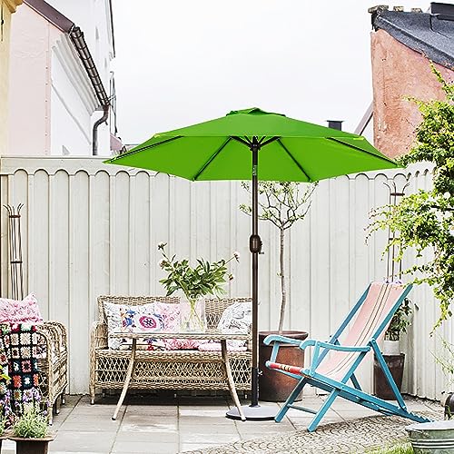 Blissun 7.5 ft Patio Umbrella, Yard Umbrella, Outdoor Market Umbrella with Push Button Tilt Crank, Lime - color: Lime