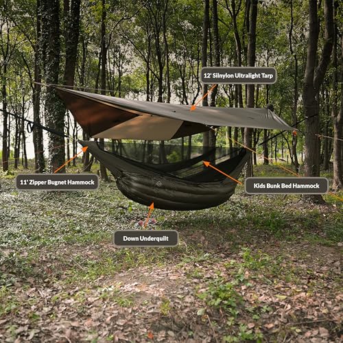 onewind Hammock Underquilt for Camping, Full Length and Lightweight Hammock Quilts with Insulation for Camping, Hiking, Backpacking, OD Green