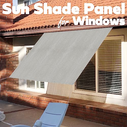 Alion Home Sun Shade Privacy Panel with Grommets and Hems on 4 Sides for Patio, Awning, Window, Pergola or Gazebo - Smoke Tan(8' x 5') - color: Smoke Tan, size: 8' x 5'